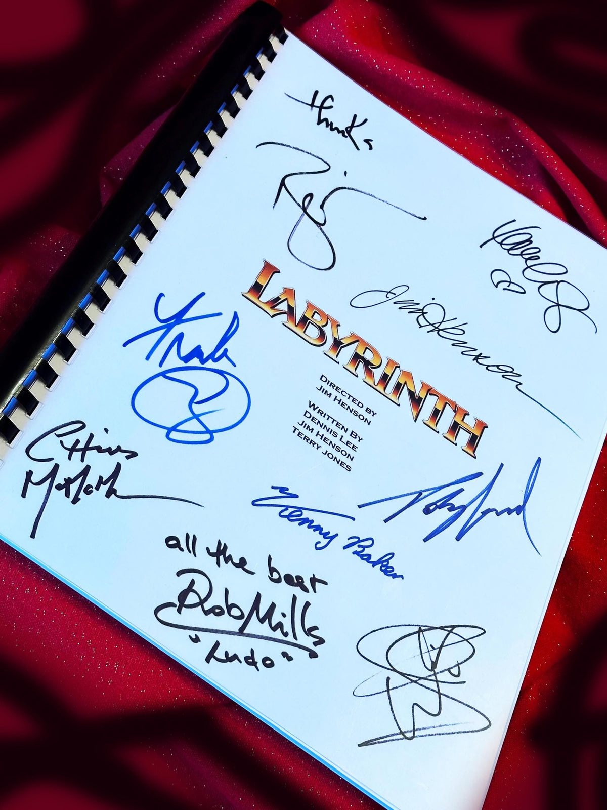 LABYRINTH Movie Script, With Printed Cast Signatures, Autographs