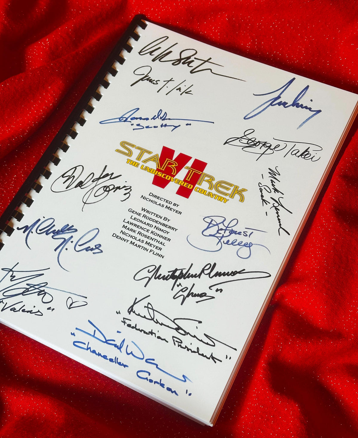 STAR TREK, UNDISCOVERED COUNTRY Movie Script, With Printed Cast Signatures, Autographs