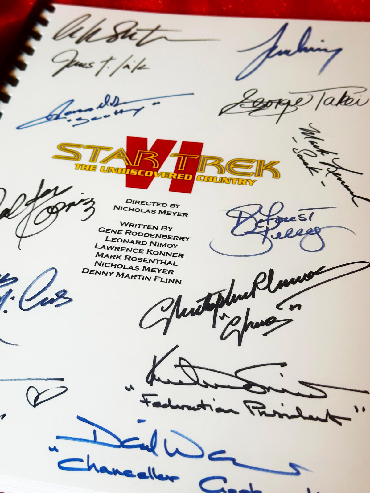 STAR TREK, UNDISCOVERED COUNTRY Movie Script, With Printed Cast Signatures, Autographs