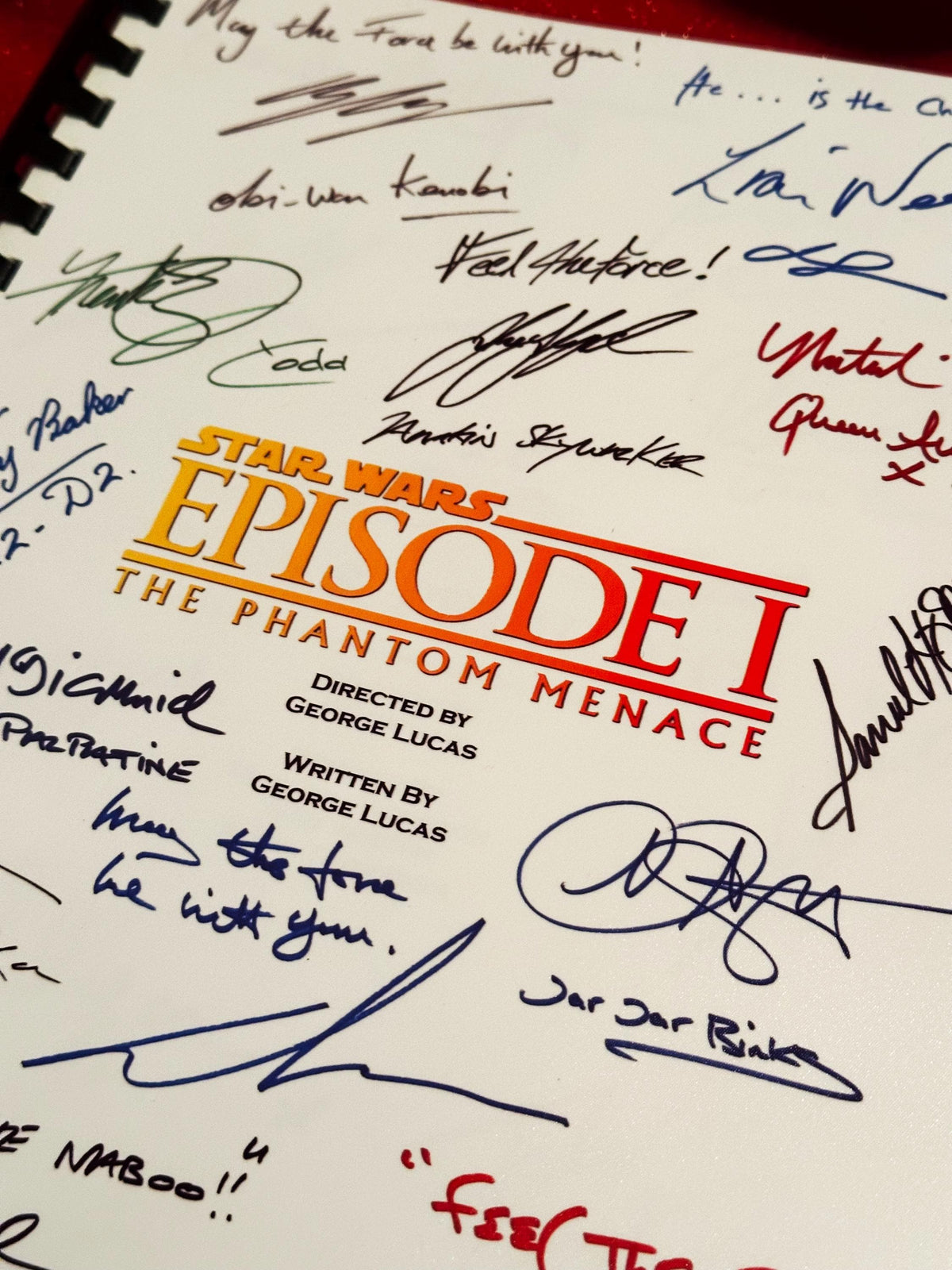 PHANTOM, MENACE, Movie Script, With Printed Cast Signatures, Autographs