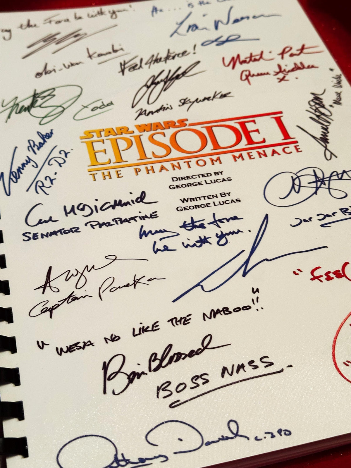 PHANTOM, MENACE, Movie Script, With Printed Cast Signatures, Autographs