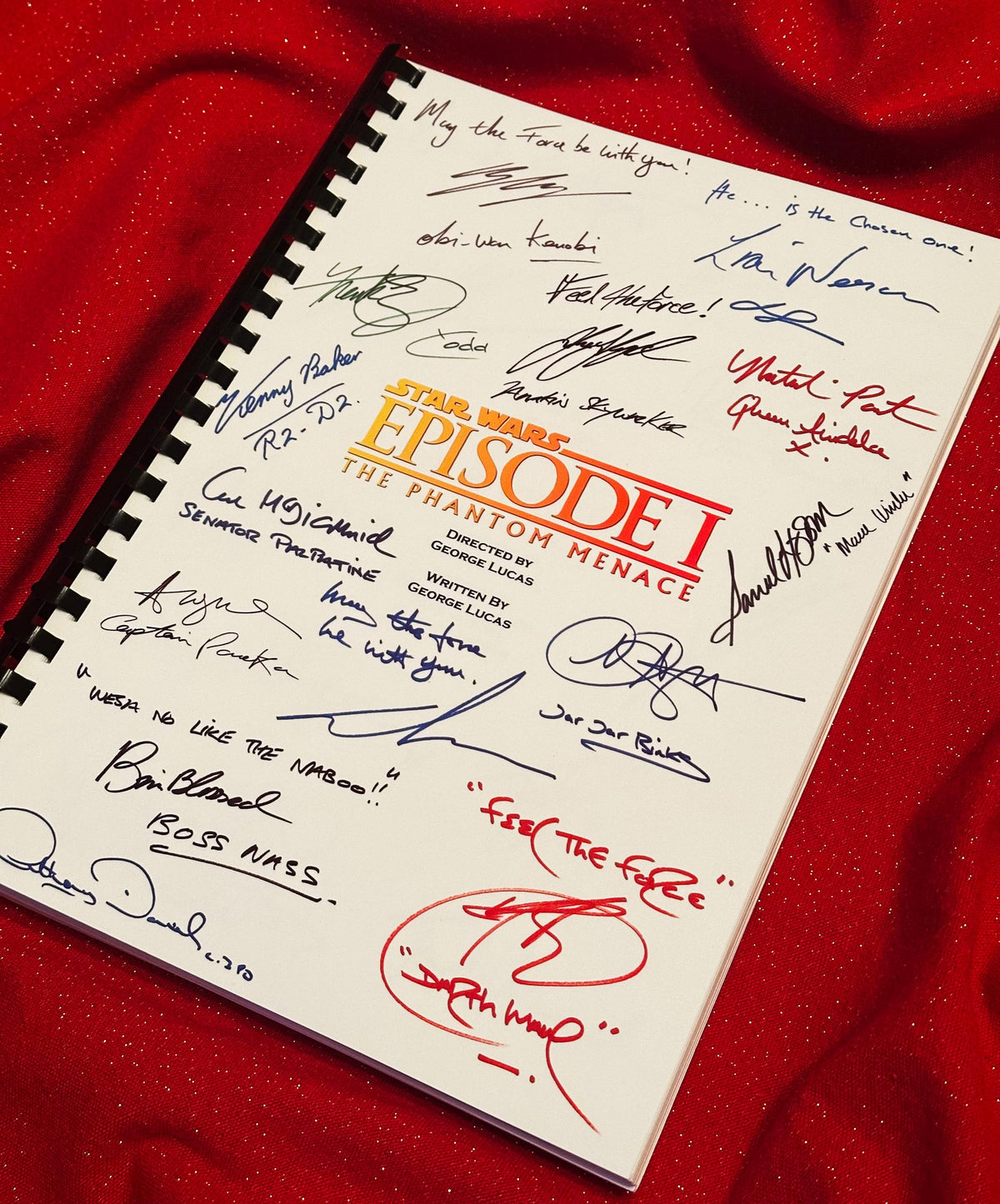 PHANTOM, MENACE, Movie Script, With Printed Cast Signatures, Autographs