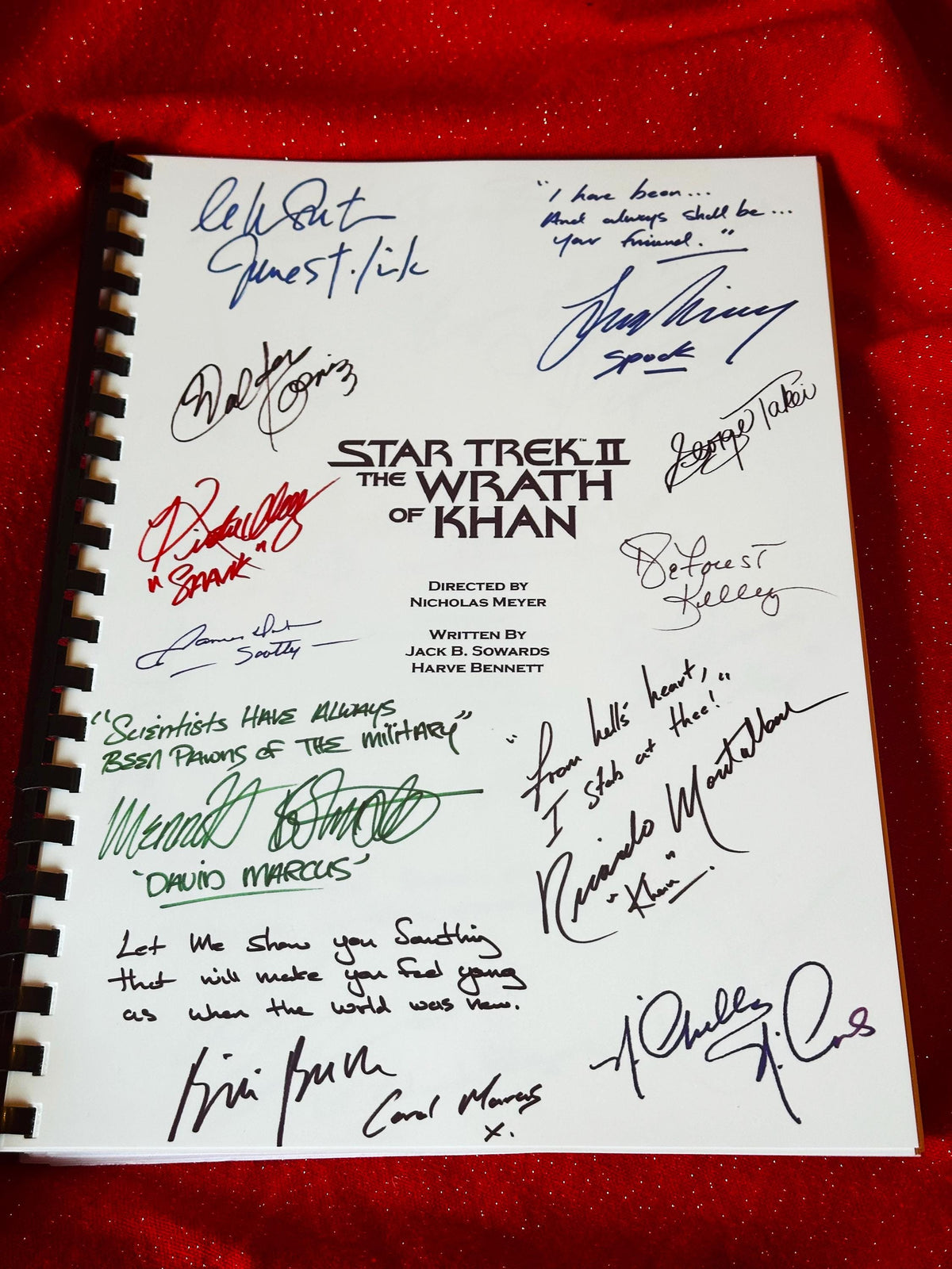 TREK, Wrath, Khan, Movie Script, With Printed Cast Signatures, Autographs