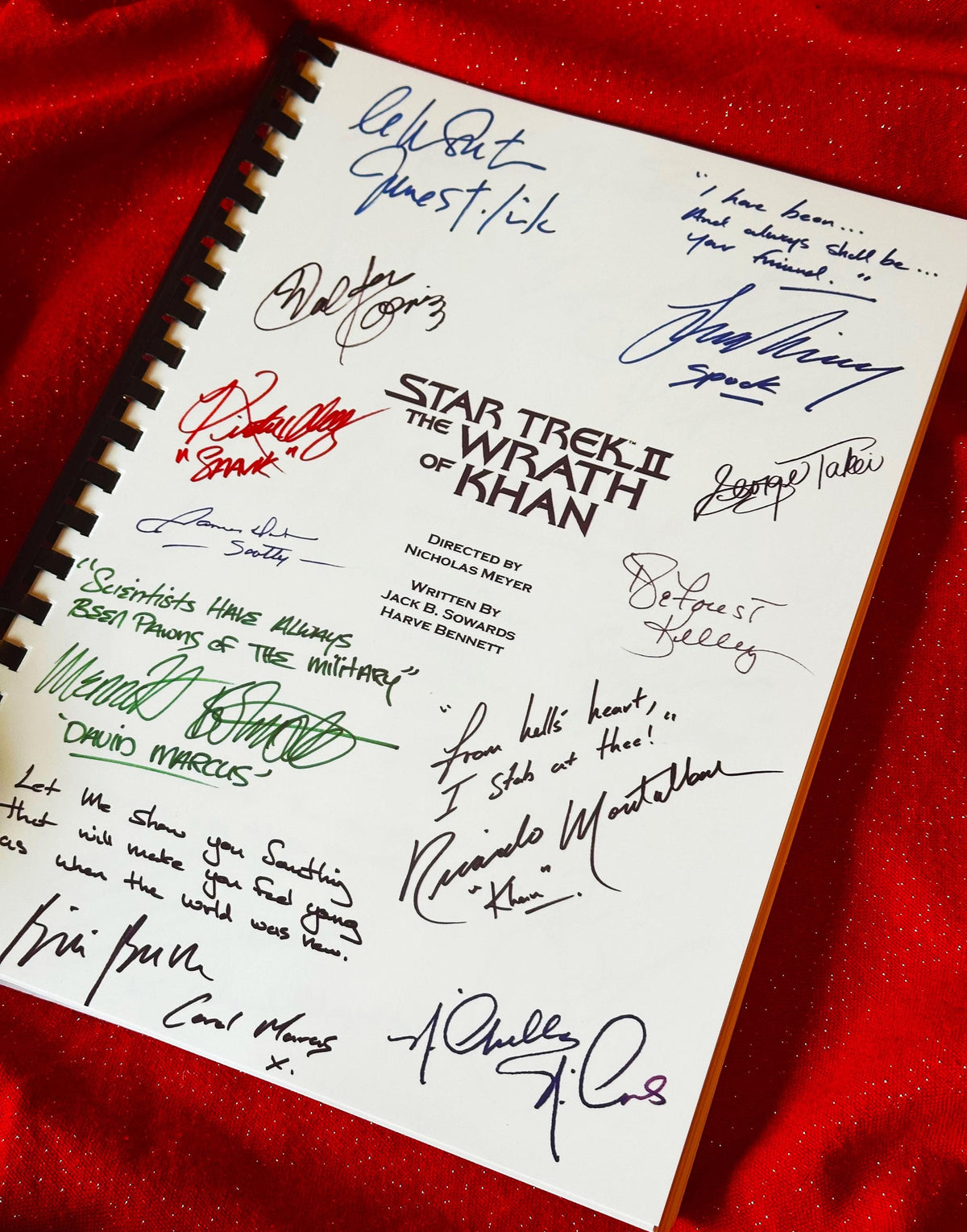 TREK, Wrath, Khan, Movie Script, With Printed Cast Signatures, Autographs