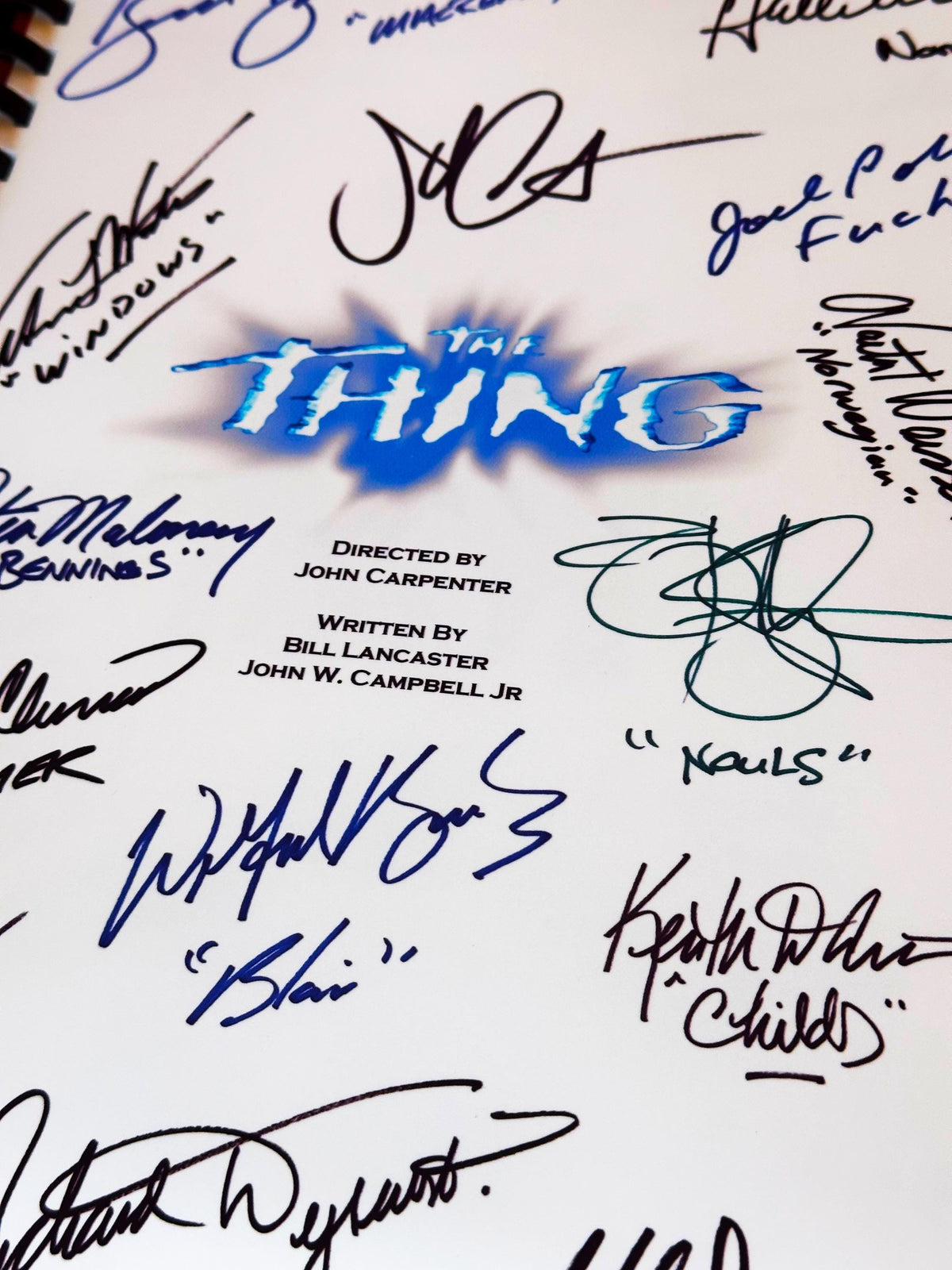 THING, Signed Movie Script, Screenplay, With Printed Cast Signatures, Autographs