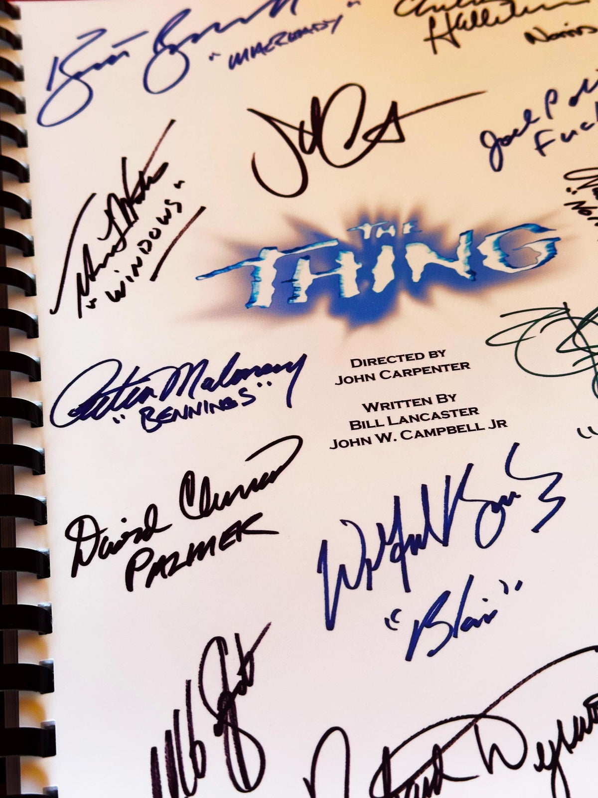 THING, Signed Movie Script, Screenplay, With Printed Cast Signatures, Autographs