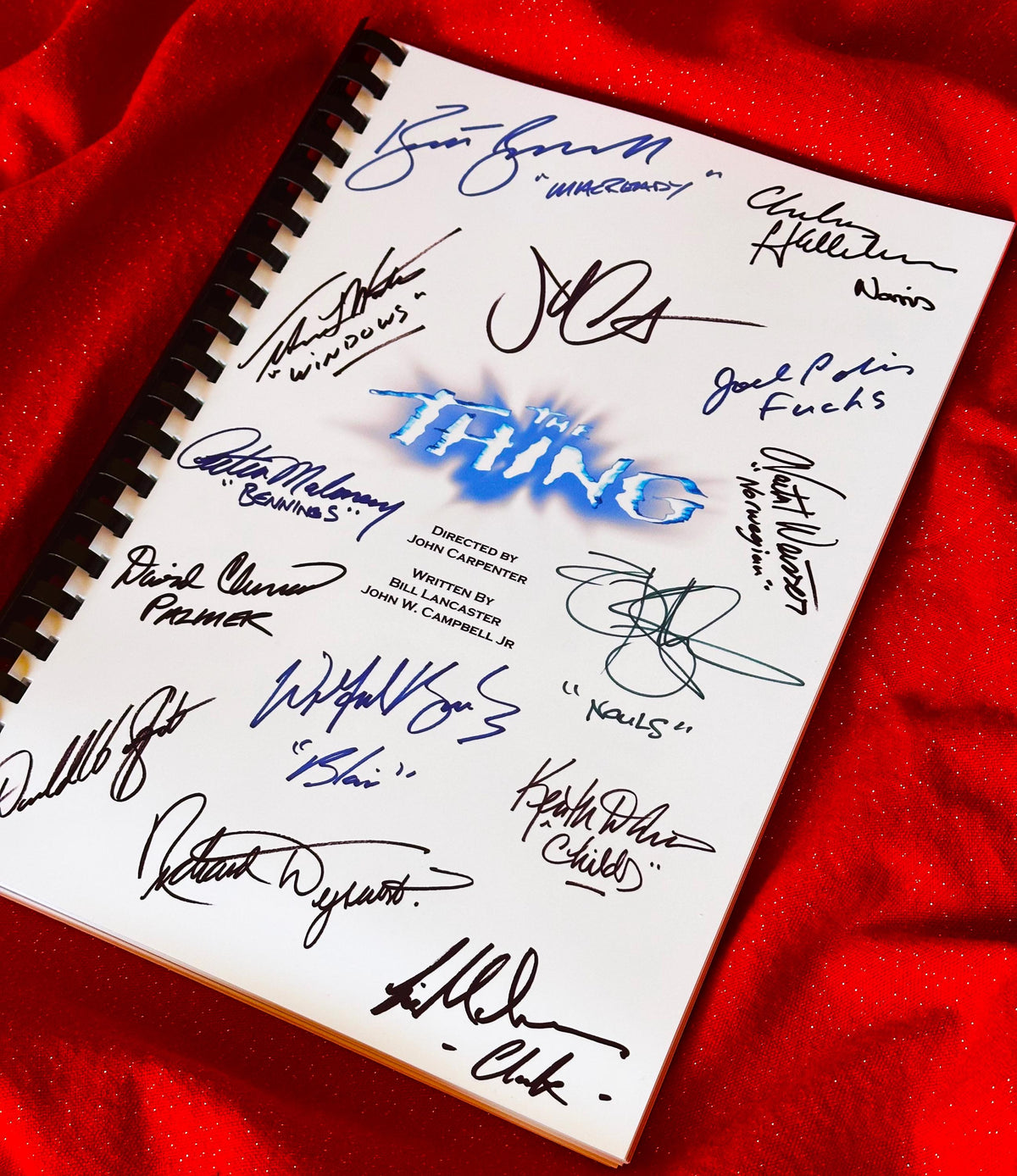 THING, Signed Movie Script, Screenplay, With Printed Cast Signatures, Autographs