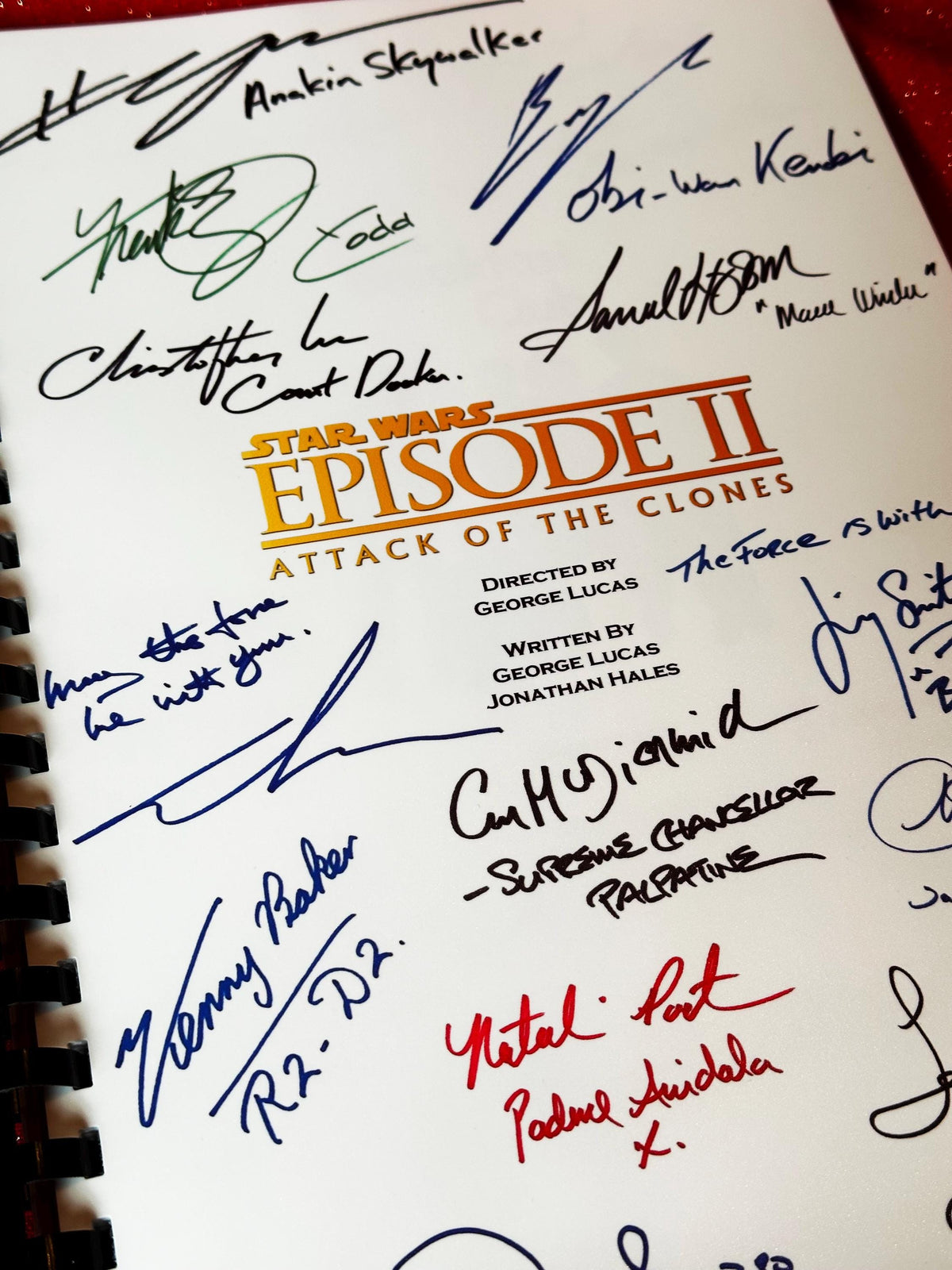 ATTACK, CLONES, Movie Script, With Printed Cast Signatures, Autographs