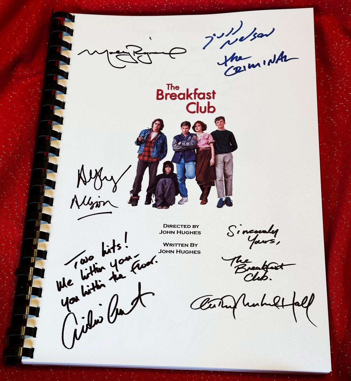 THE BREAKFAST CLUB Signed Movie Script, With Printed Cast Signatures, Autographs