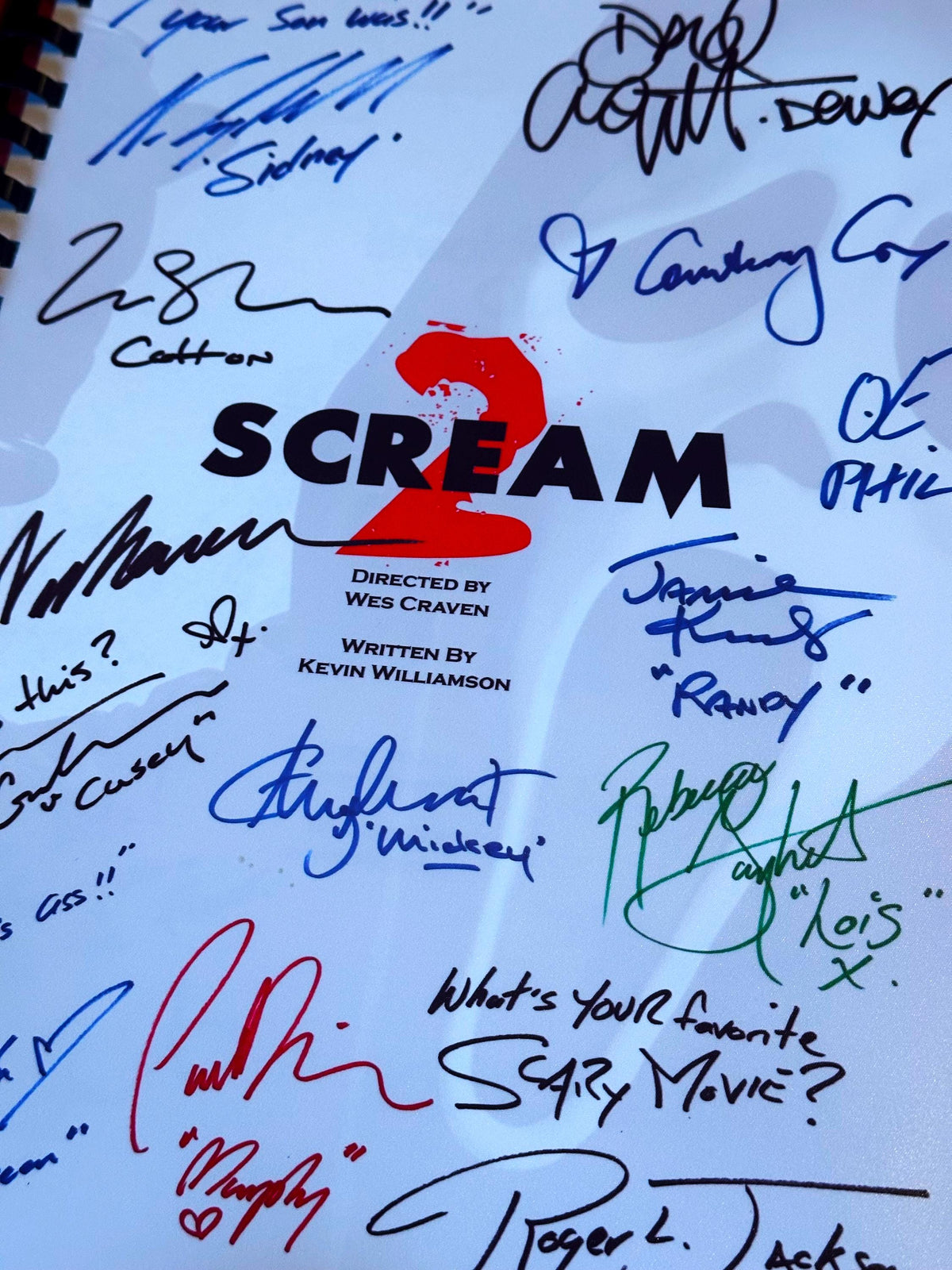 SCREAM 2 Script, With Printed Cast Signatures, Autographs