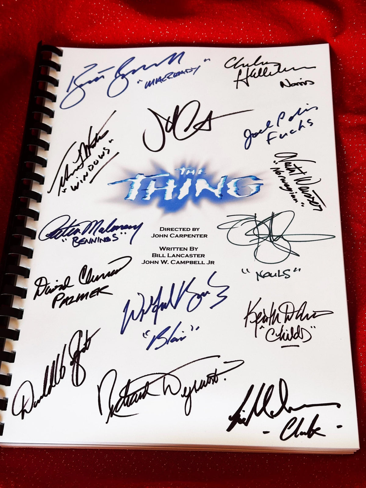 THING, Signed Movie Script, Screenplay, With Printed Cast Signatures, Autographs