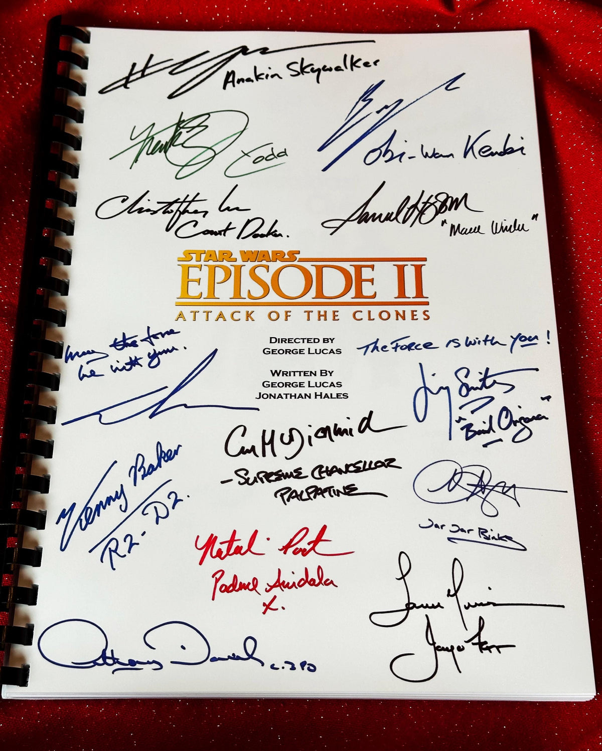 ATTACK, CLONES, Movie Script, With Printed Cast Signatures, Autographs