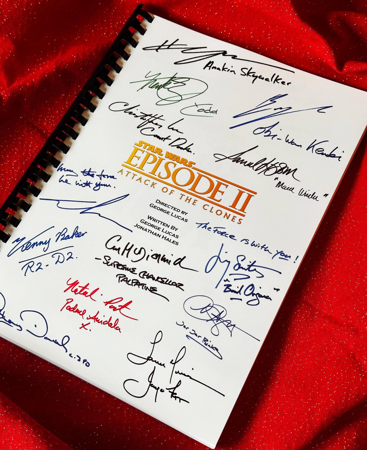 ATTACK, CLONES, Movie Script, With Printed Cast Signatures, Autographs