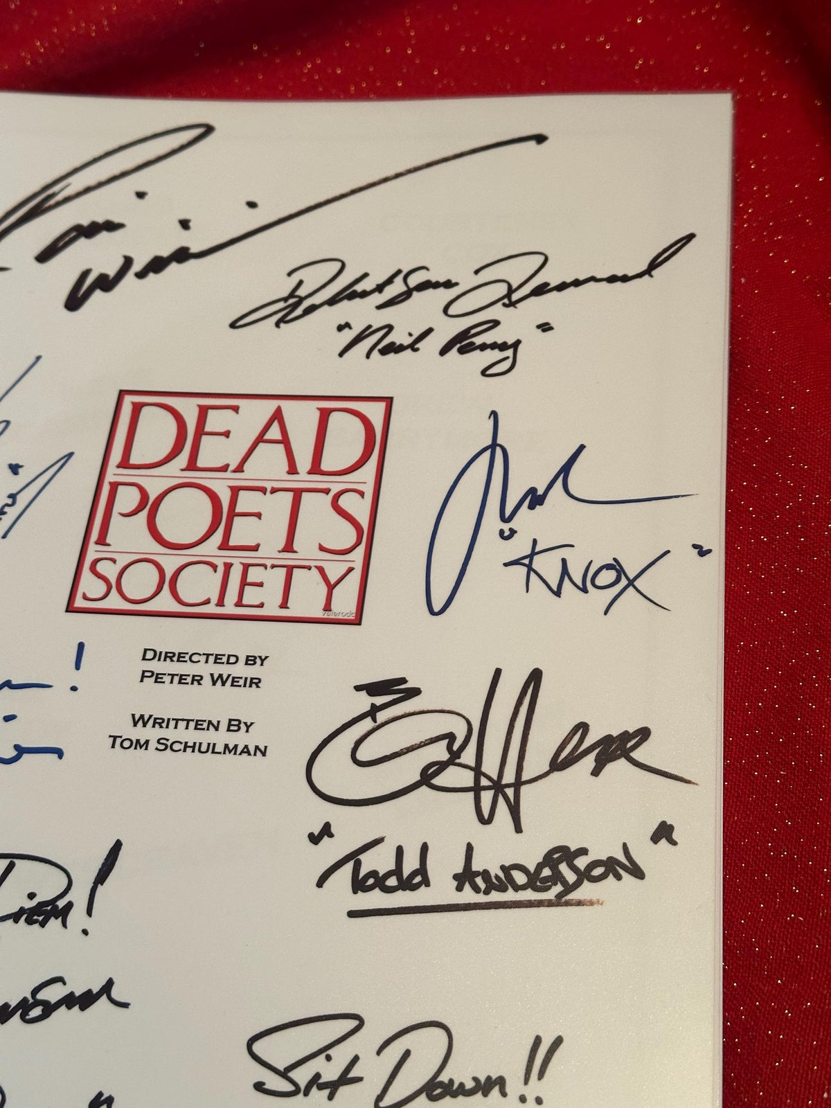 DEAD POETS Movie Script, With Printed Cast Signatures, Autographs