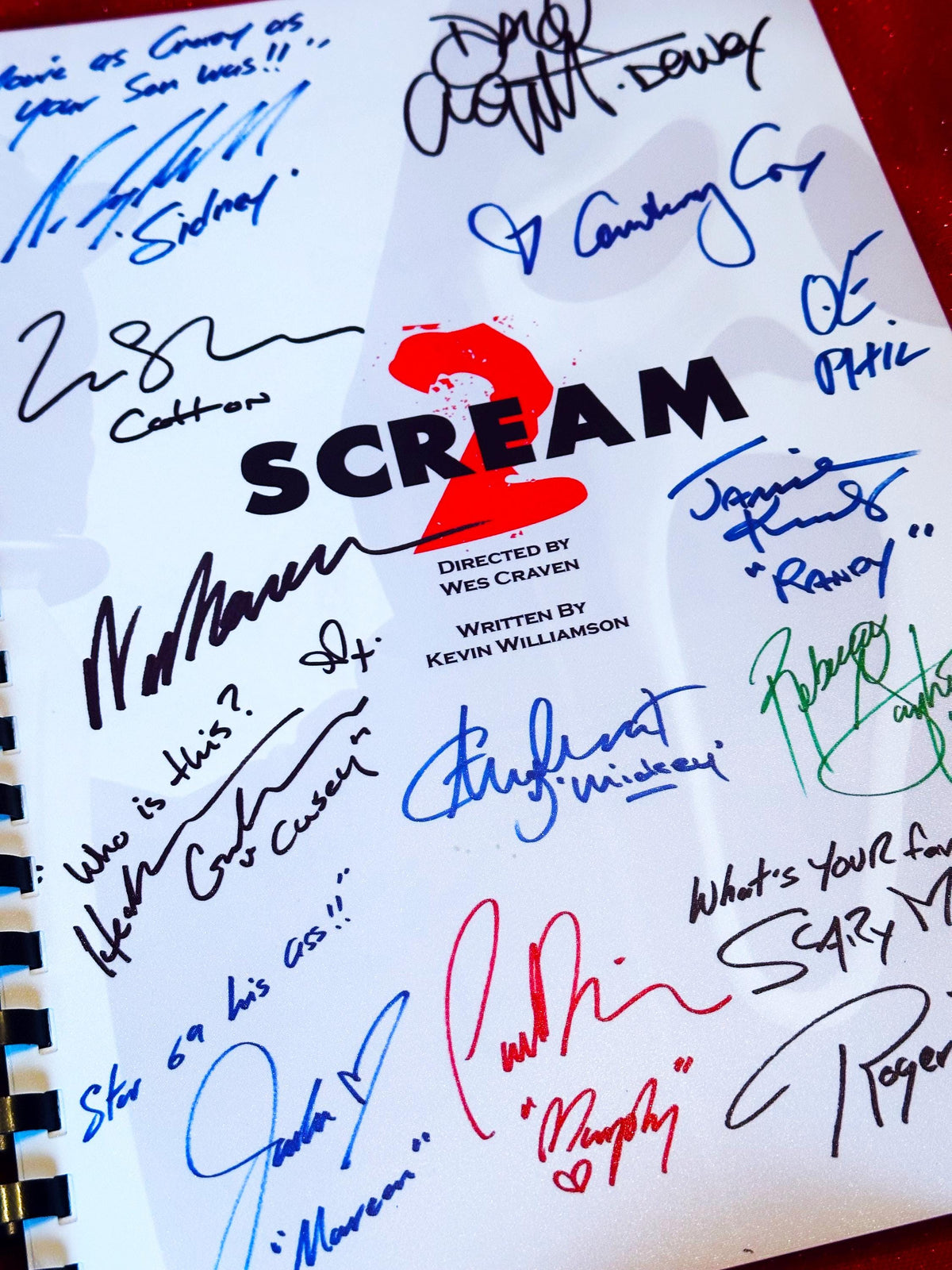 SCREAM 2 Script, With Printed Cast Signatures, Autographs