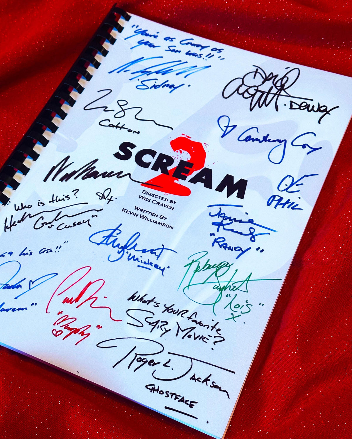 SCREAM 2 Script, With Printed Cast Signatures, Autographs