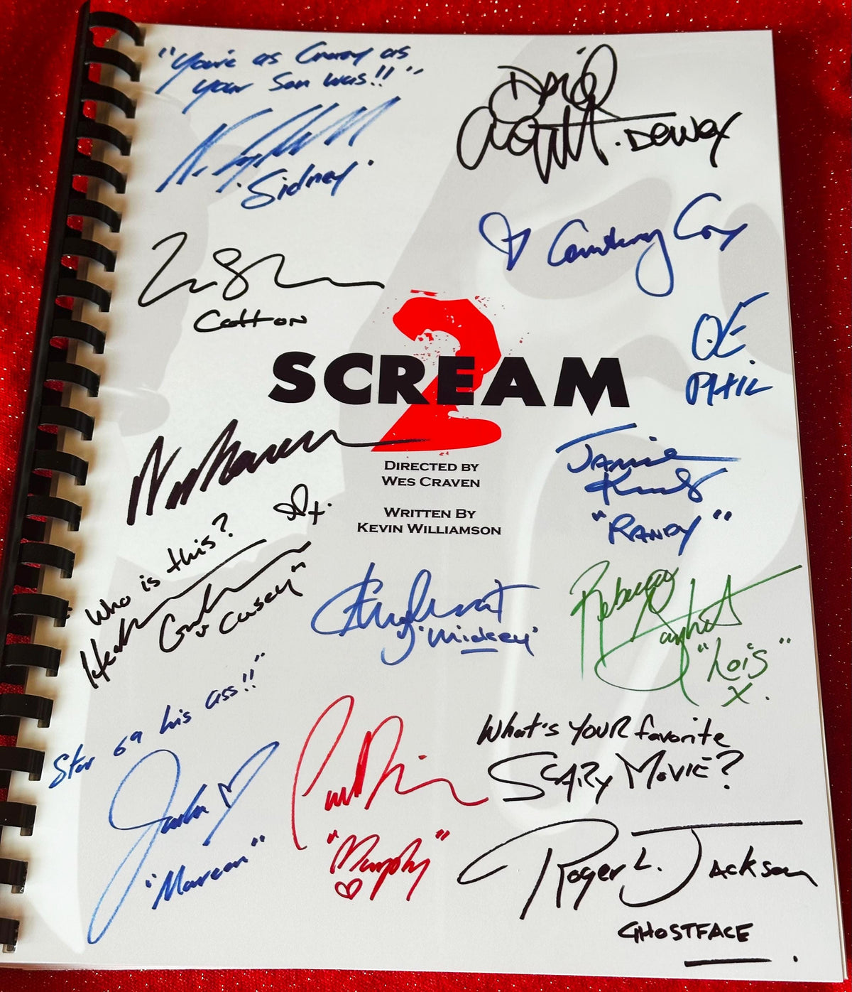 SCREAM MOVIE SCRIPTS Collection, Parts 1 & 2, With Printed Cast Signatures, Autographs