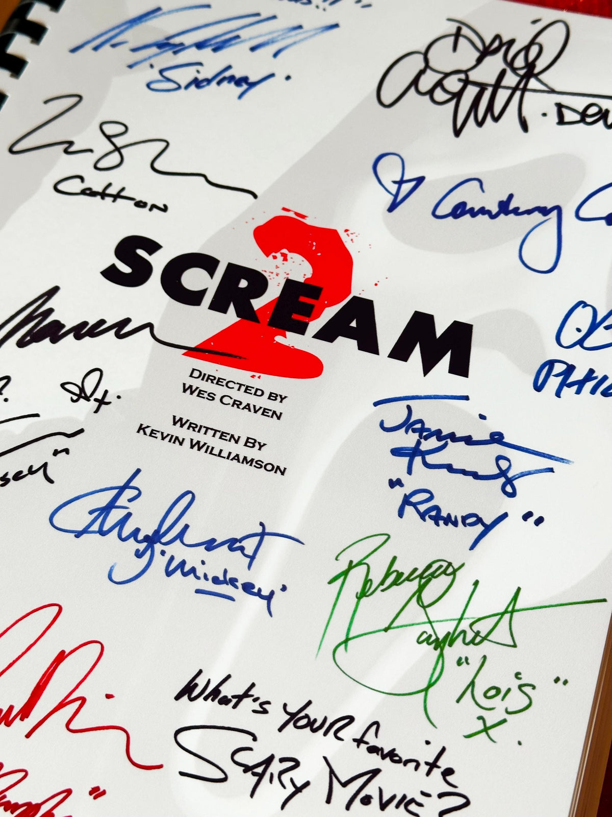 SCREAM MOVIE SCRIPTS Collection, Parts 1 & 2, With Printed Cast Signatures, Autographs