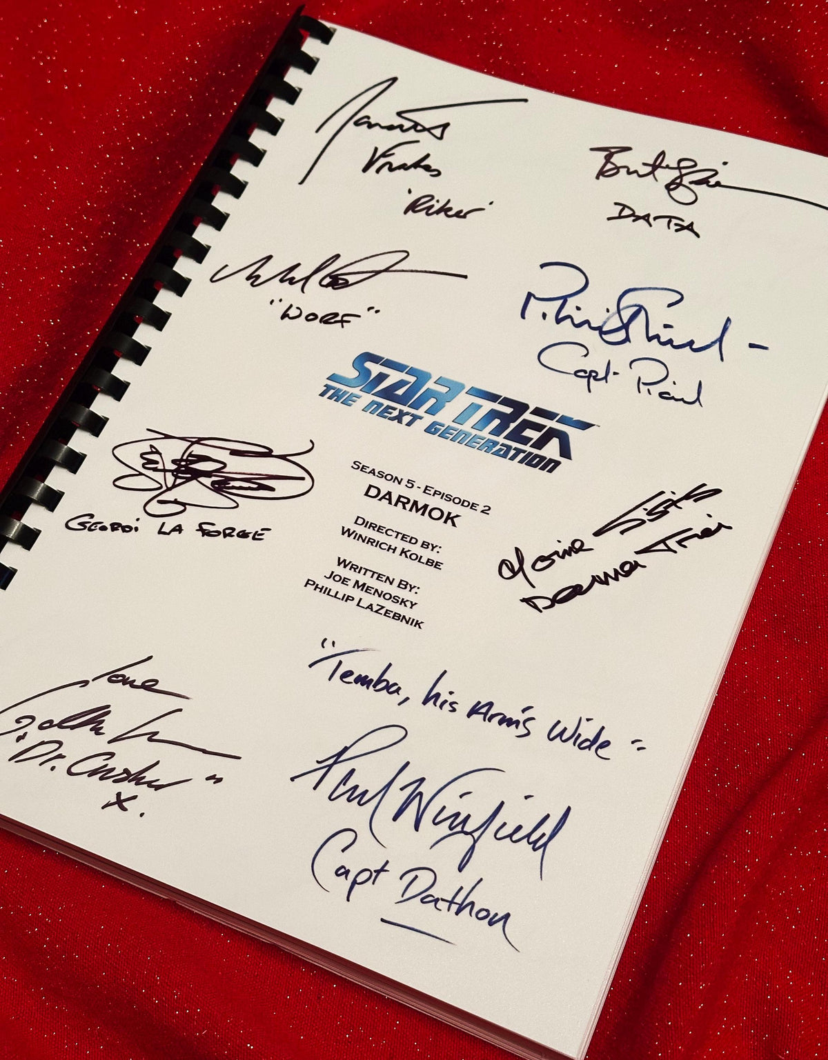 TREK, Next Generation, DARMOK, Script, With Printed Cast Signatures, Autographs