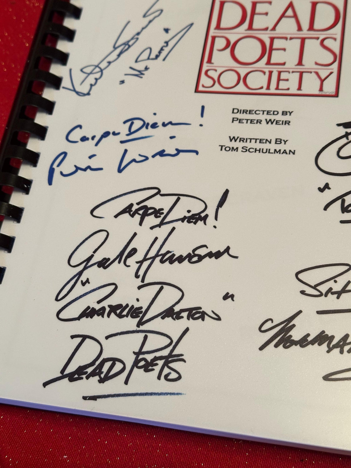 DEAD POETS Movie Script, With Printed Cast Signatures, Autographs