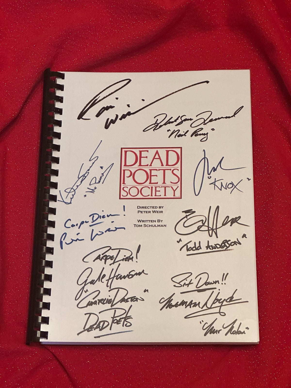 DEAD POETS Movie Script, With Printed Cast Signatures, Autographs