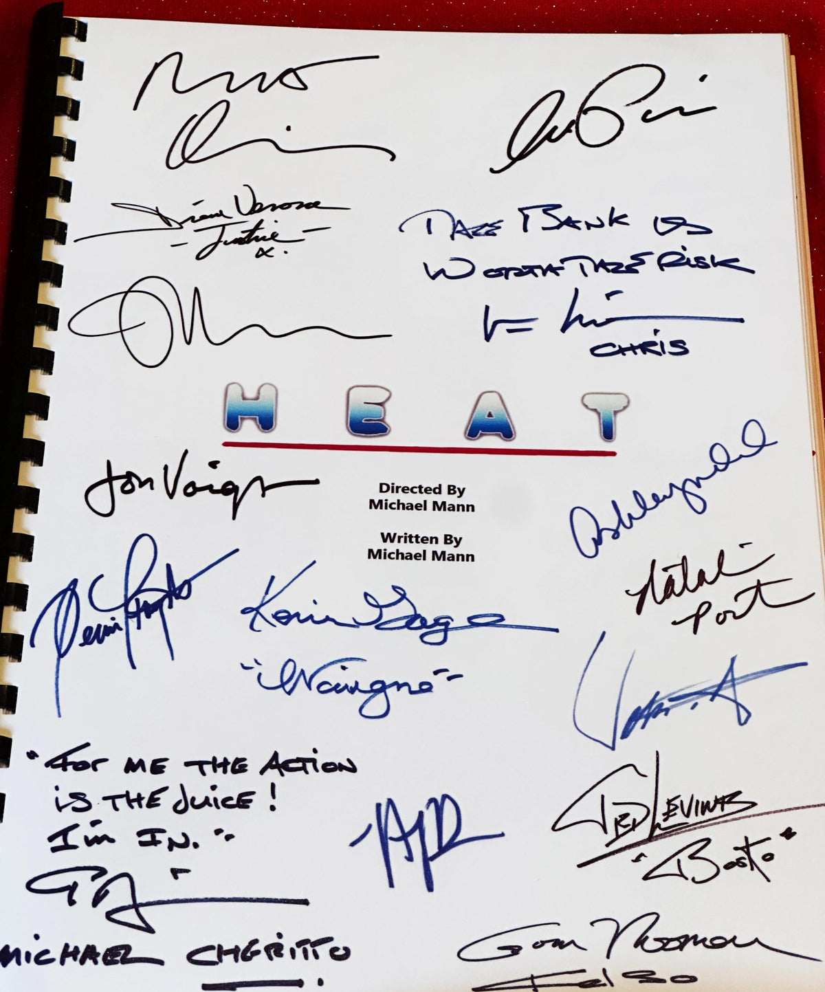 HEAT, Movie Script, Screenplay, With Printed Cast Signatures, Autographs