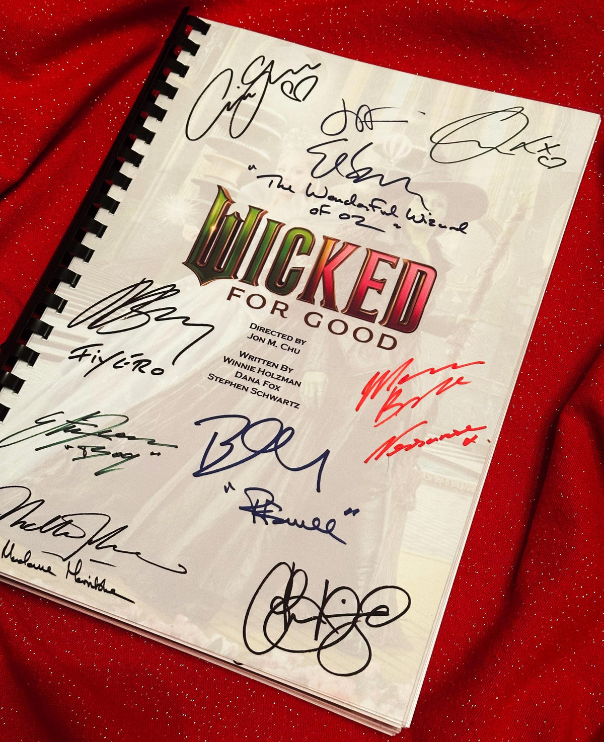 WICKED, FOR, GOOD, Movie Script, With Printed Cast Signatures, Autographs
