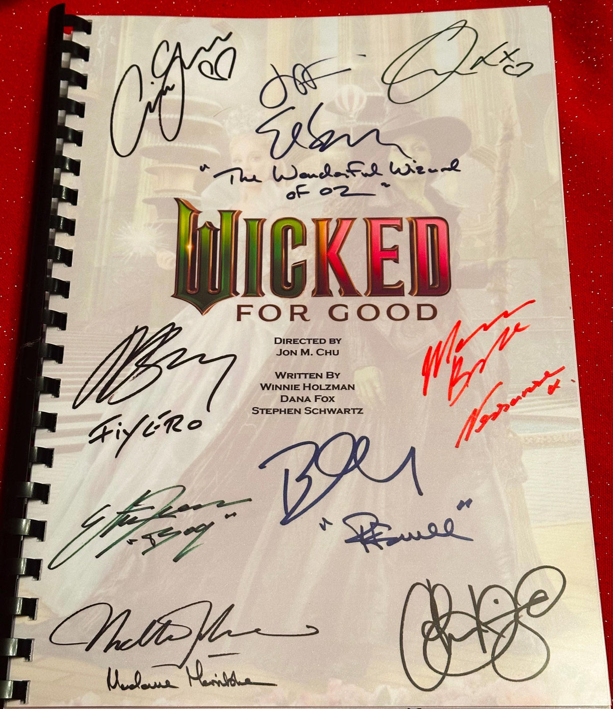 WICKED, Part 1 & 2, For Good, BOTH SCRIPTS, Movie Script, With Printed Cast Signatures, Autographs