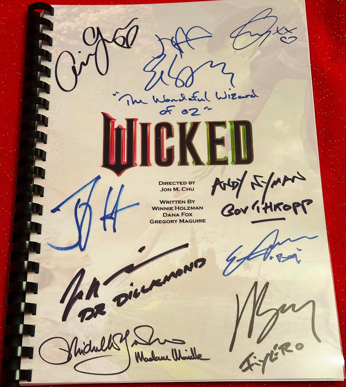 WICKED, Part 1 & 2, For Good, BOTH SCRIPTS, Movie Script, With Printed Cast Signatures, Autographs