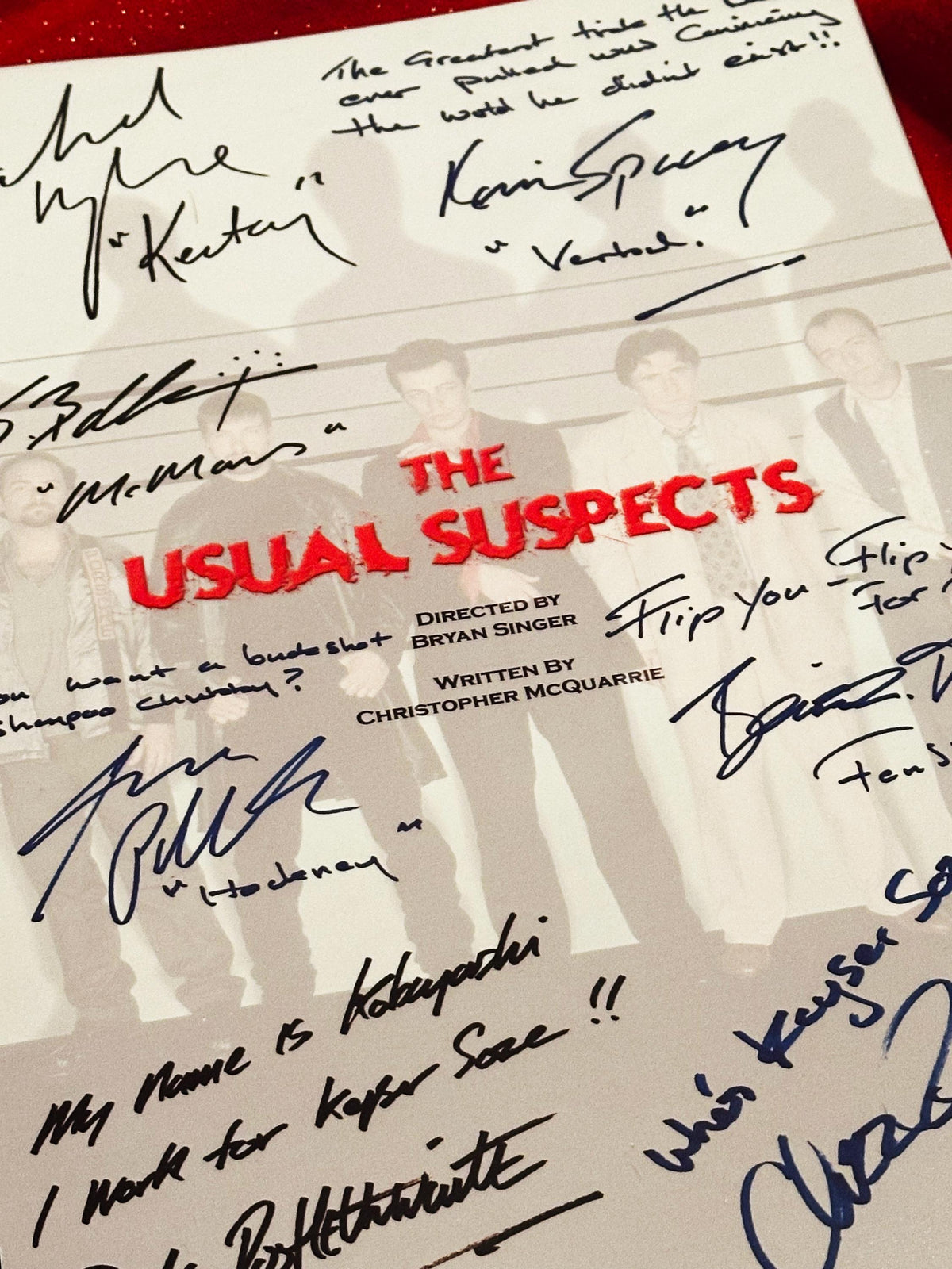 THE USUAL SUSPECTS, Movie Script, With Printed Cast Signatures, Autographs