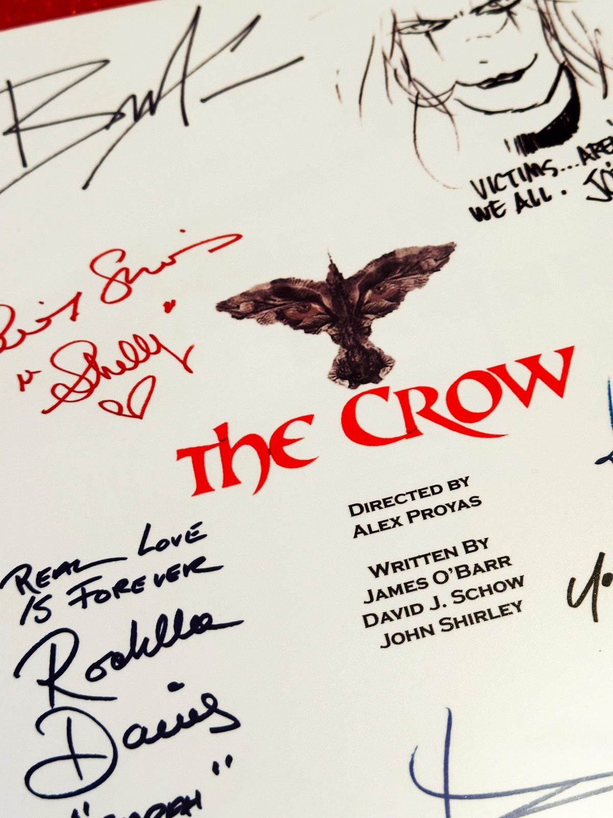 THE CROW Movie Script, With Printed Cast Signatures, Autographs