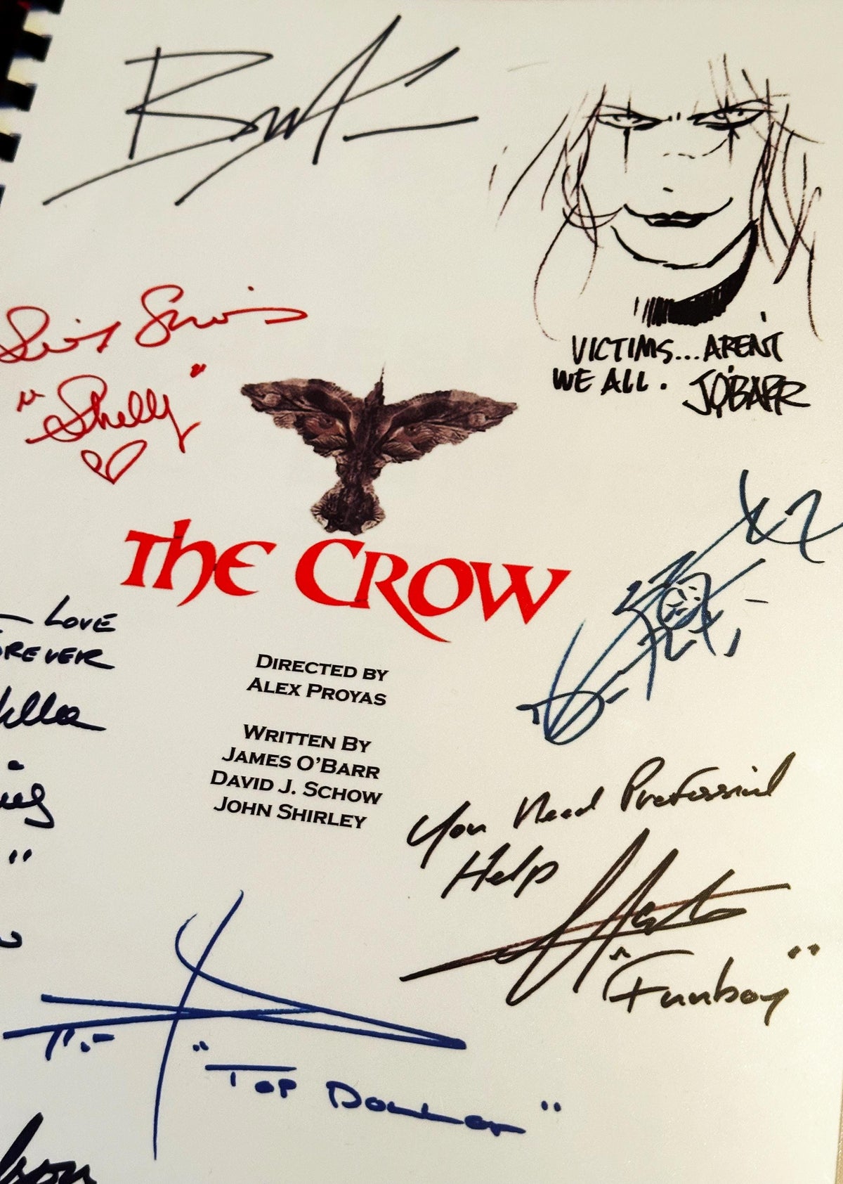 THE CROW Movie Script, With Printed Cast Signatures, Autographs