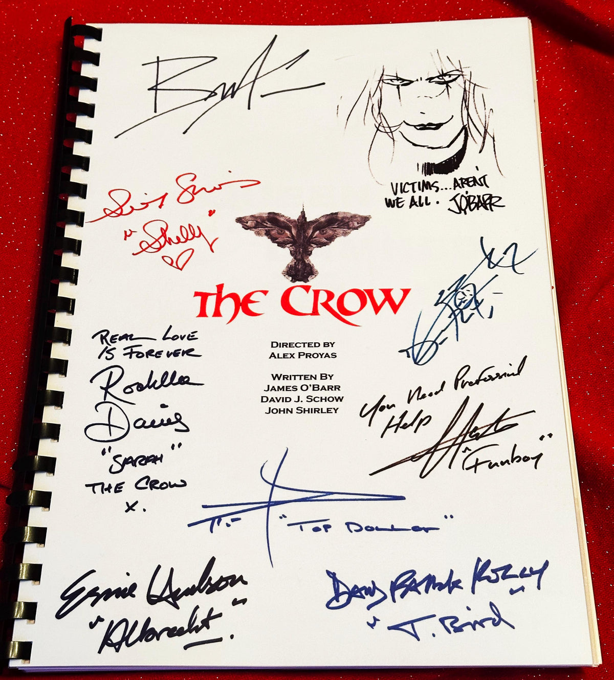 THE CROW Movie Script, With Printed Cast Signatures, Autographs