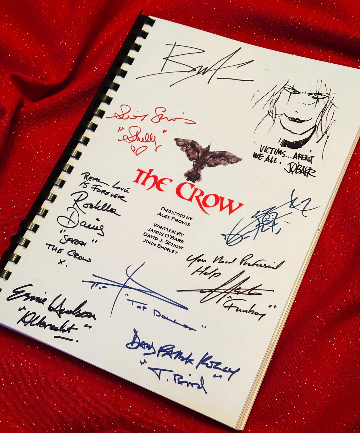 THE CROW Movie Script, With Printed Cast Signatures, Autographs