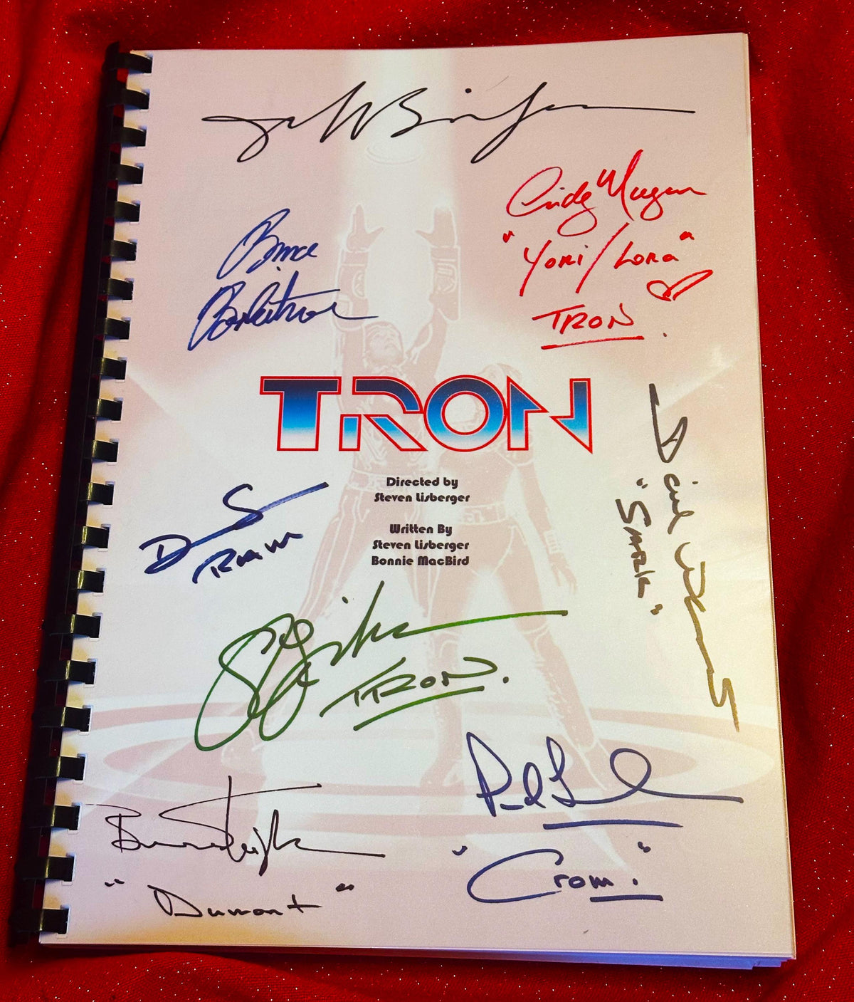 TRON Movie Script With Printed Cast Signatures, Autographs