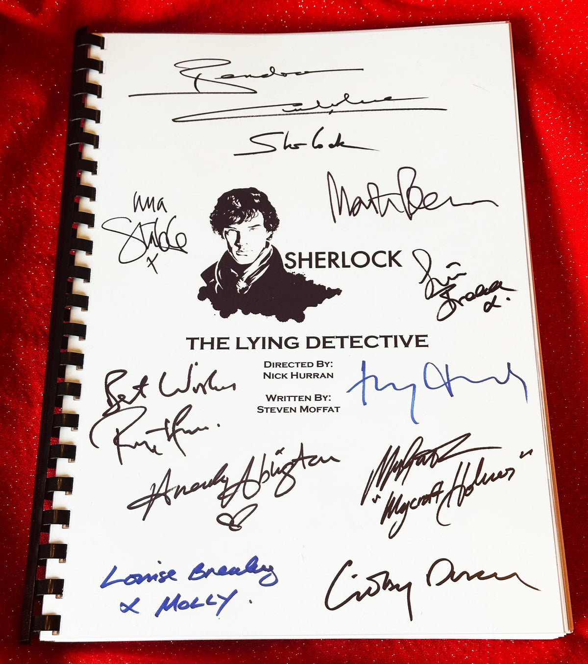 SHERLOCK The Lying Detective Script, With Printed Cast Signatures, Autographs