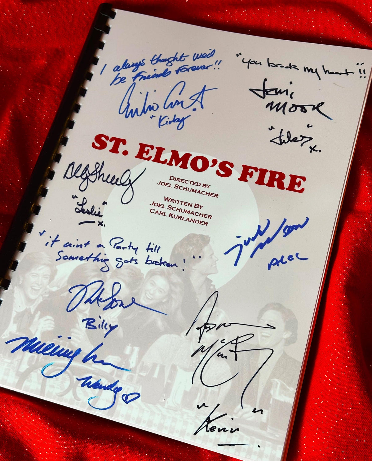 ST ELMO'S FIRE Movie Script, With Printed Cast Signatures, Autographs