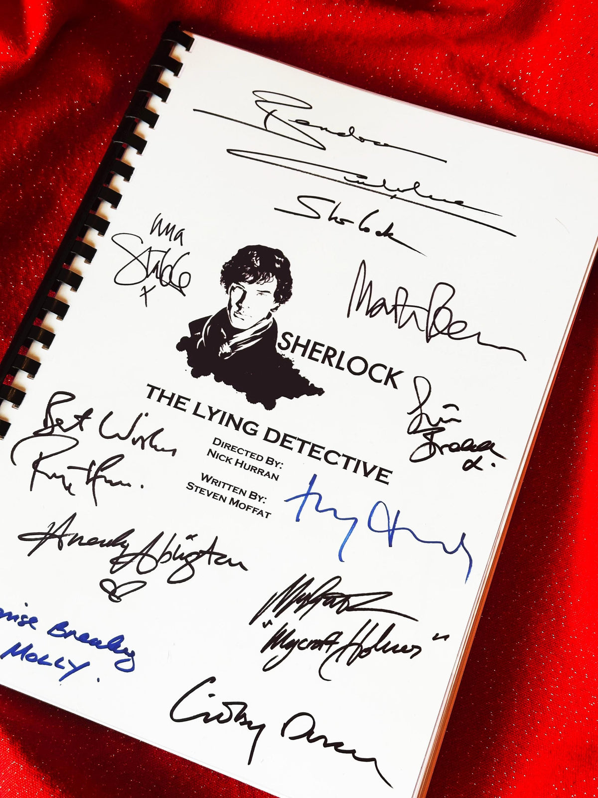 SHERLOCK The Lying Detective Script, With Printed Cast Signatures, Autographs