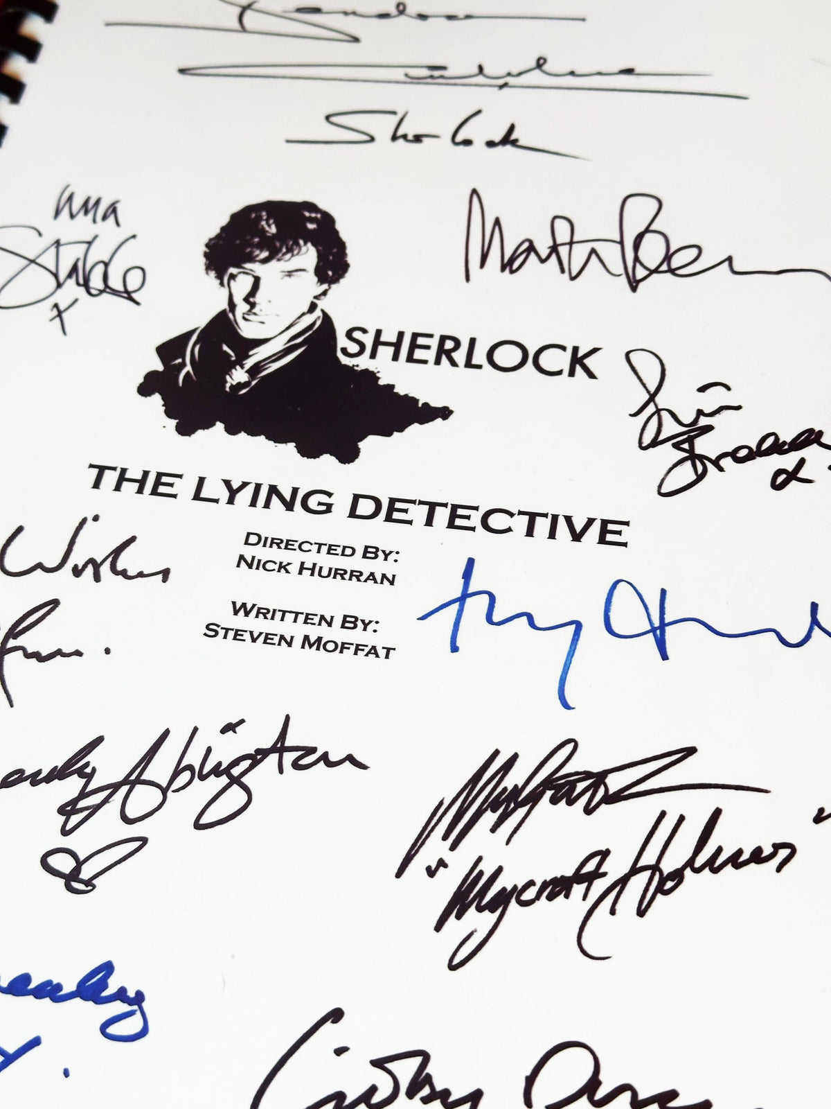 SHERLOCK The Lying Detective Script, With Printed Cast Signatures, Autographs
