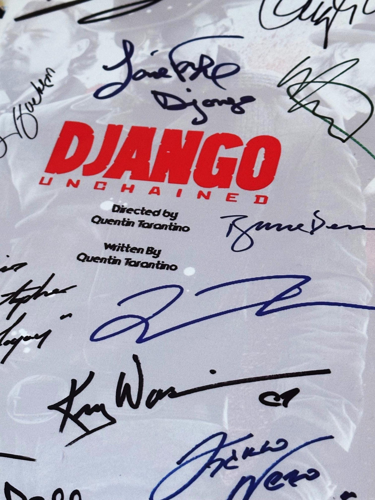 DJANGO Script, With Printed Cast Signatures, Autographs