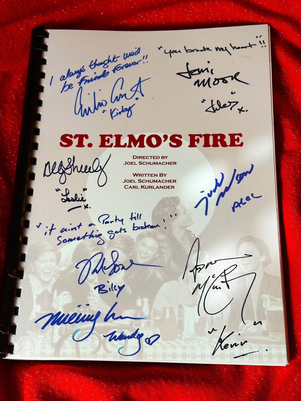 ST ELMO'S FIRE Movie Script, With Printed Cast Signatures, Autographs