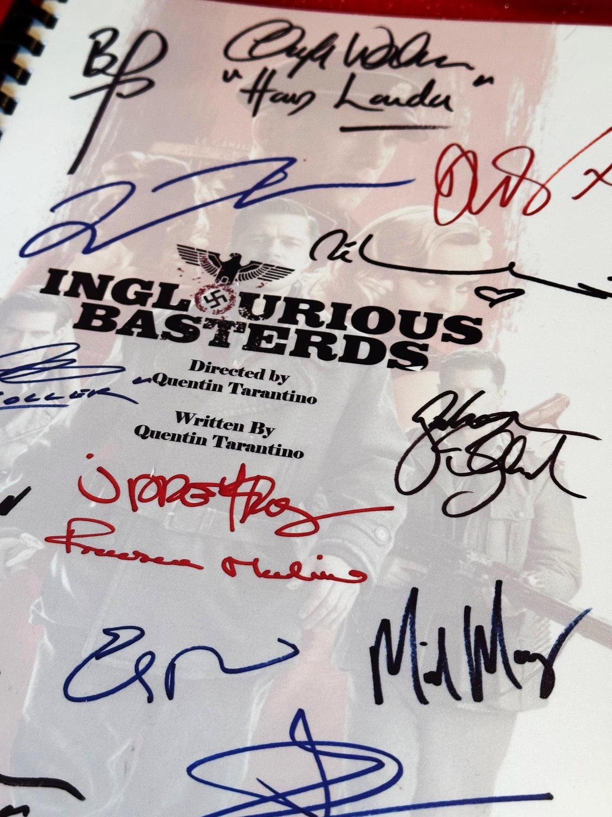 INGLOURIOUS Script, With Printed Cast Signatures, Autographs