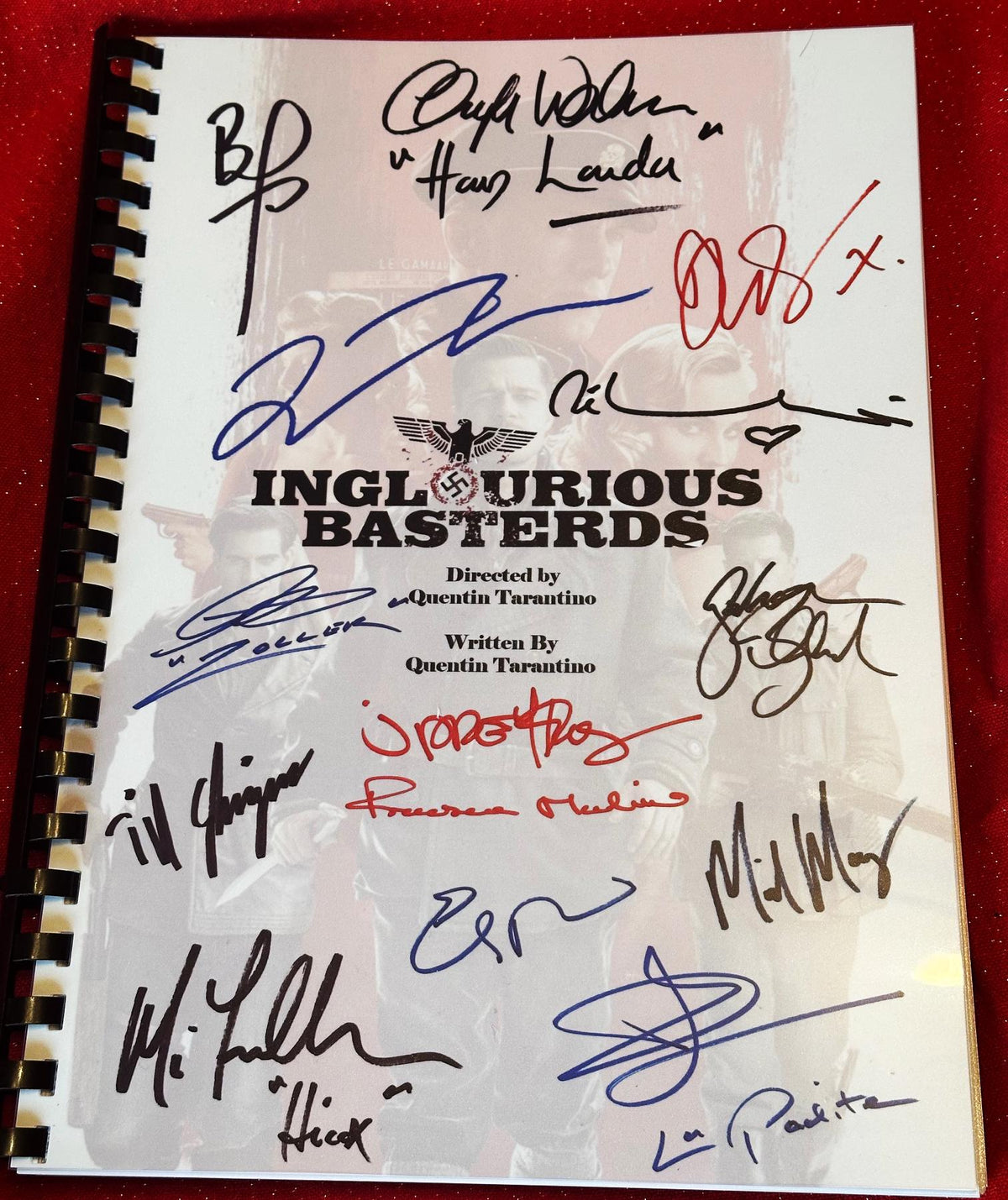 INGLOURIOUS Script, With Printed Cast Signatures, Autographs