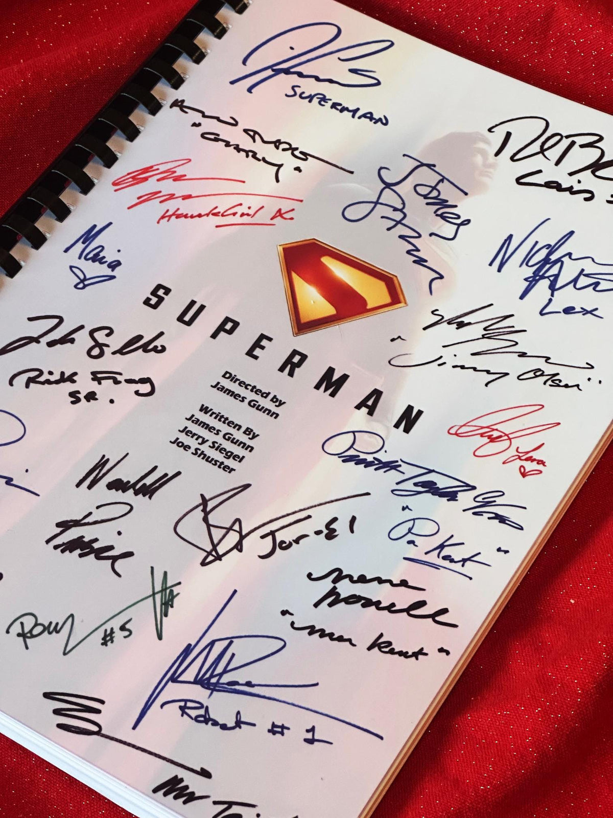 SUPER, MAN Movie Script, With Printed Cast Signatures, Autographs