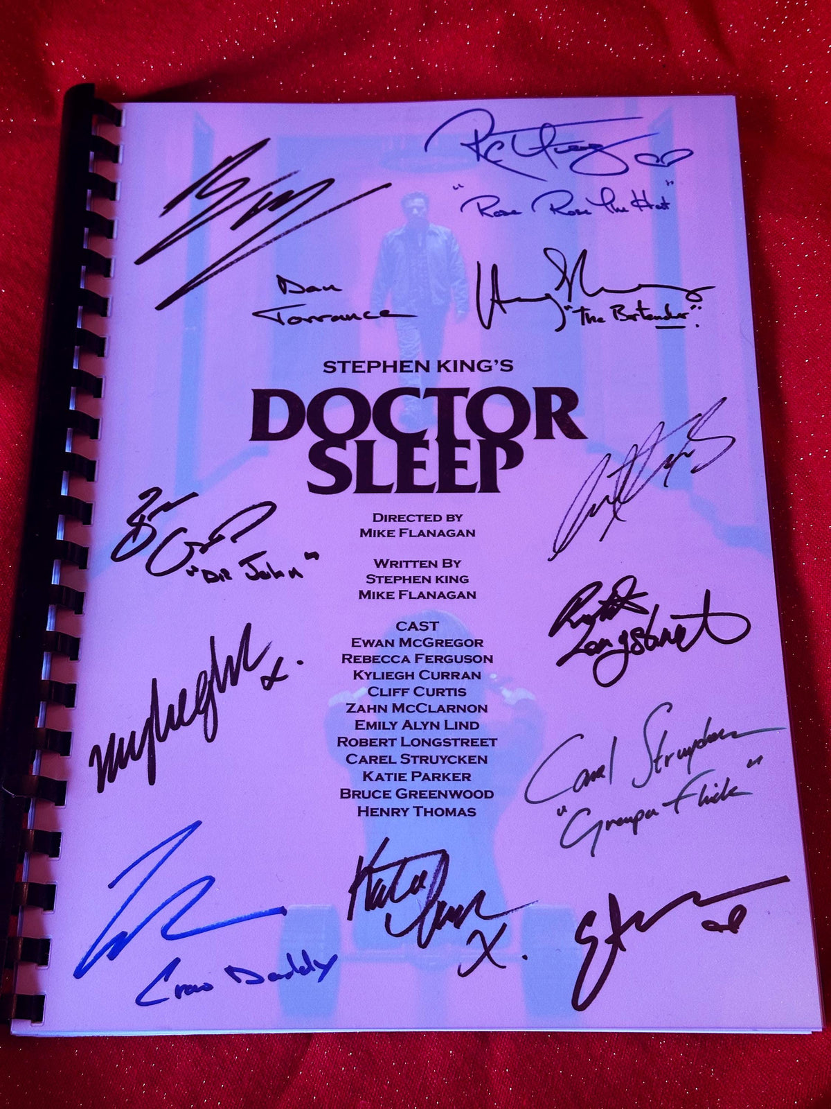 DOCTOR, SLEEP Movie Script, With Printed Cast Signatures, Autographs