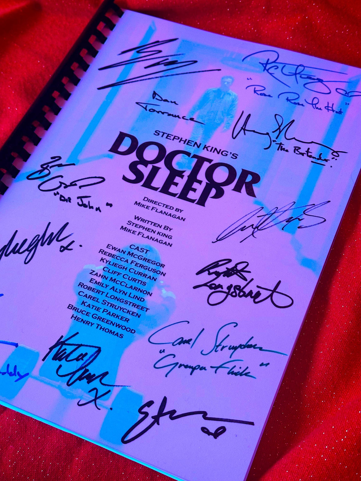 DOCTOR, SLEEP Movie Script, With Printed Cast Signatures, Autographs