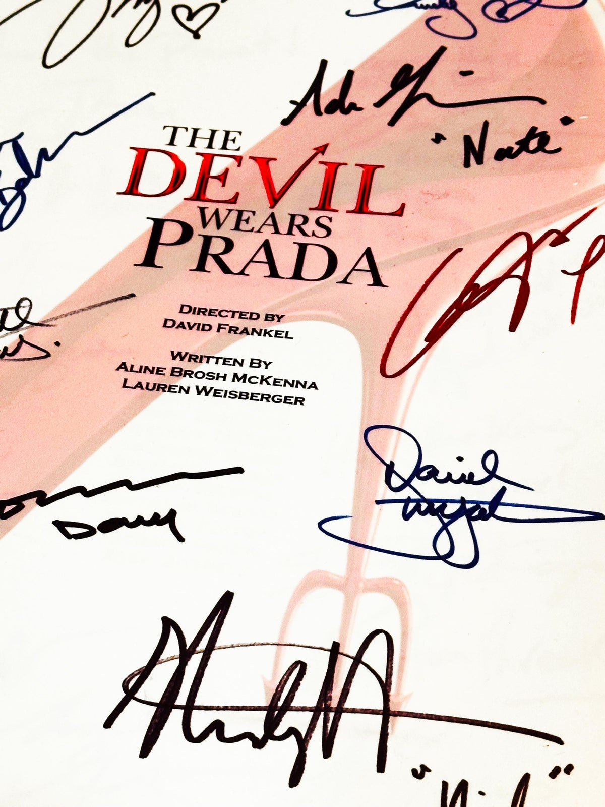 DEVIL, WEARS, PRADA Movie Script,  With Printed Cast Signatures, Autographs