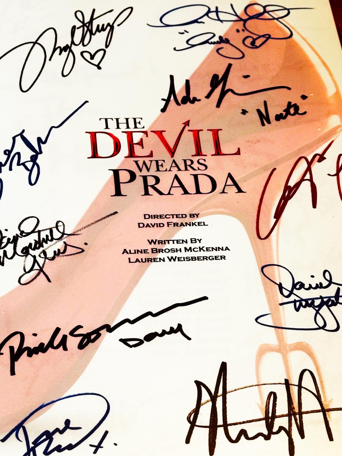 DEVIL, WEARS, PRADA Movie Script,  With Printed Cast Signatures, Autographs