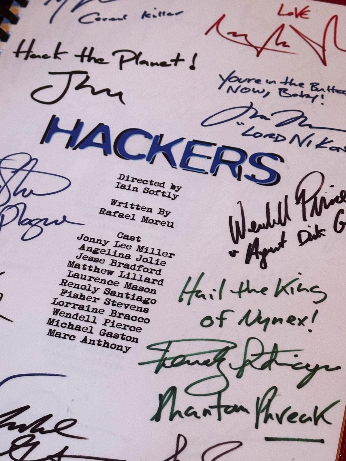 HACKERS, Movie Script, With Printed Cast Signatures, Autographs