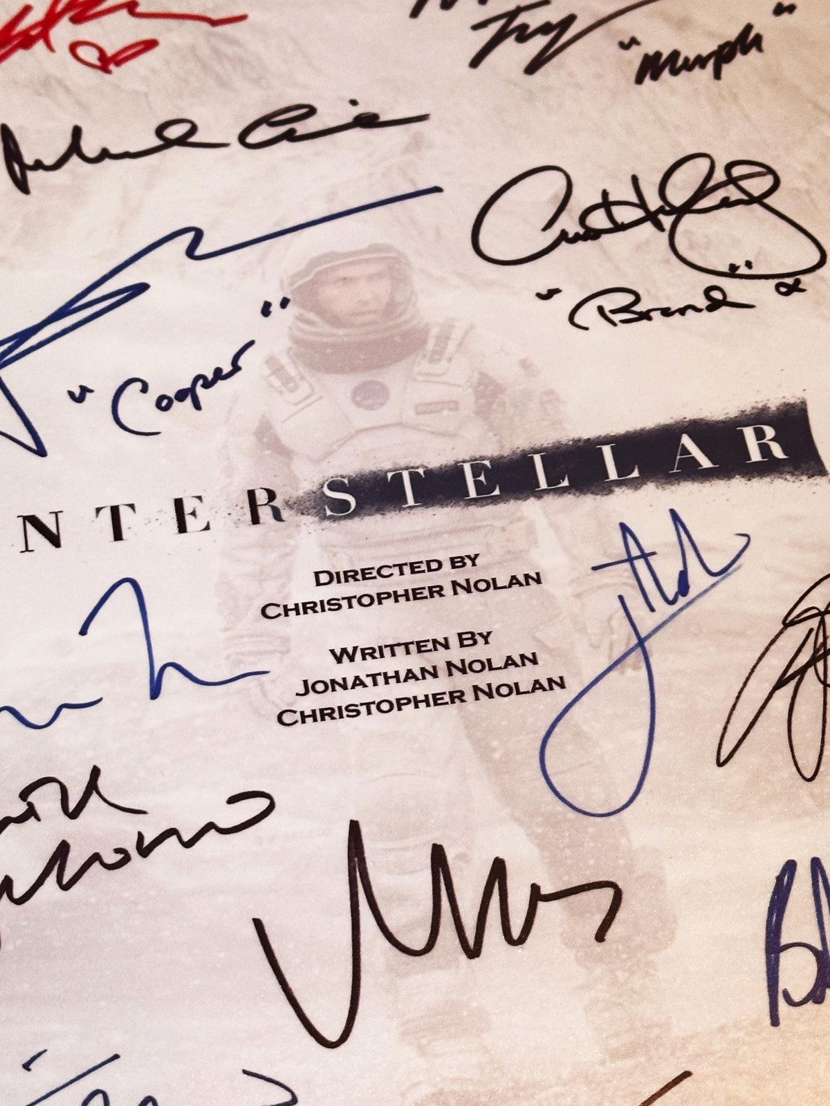 INTERSTELLA Movie Script, With Printed Cast Signatures, Autographs